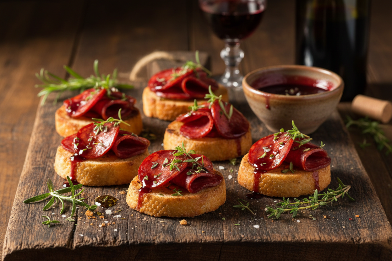 Chorizo & Red Wine Canapé Bites